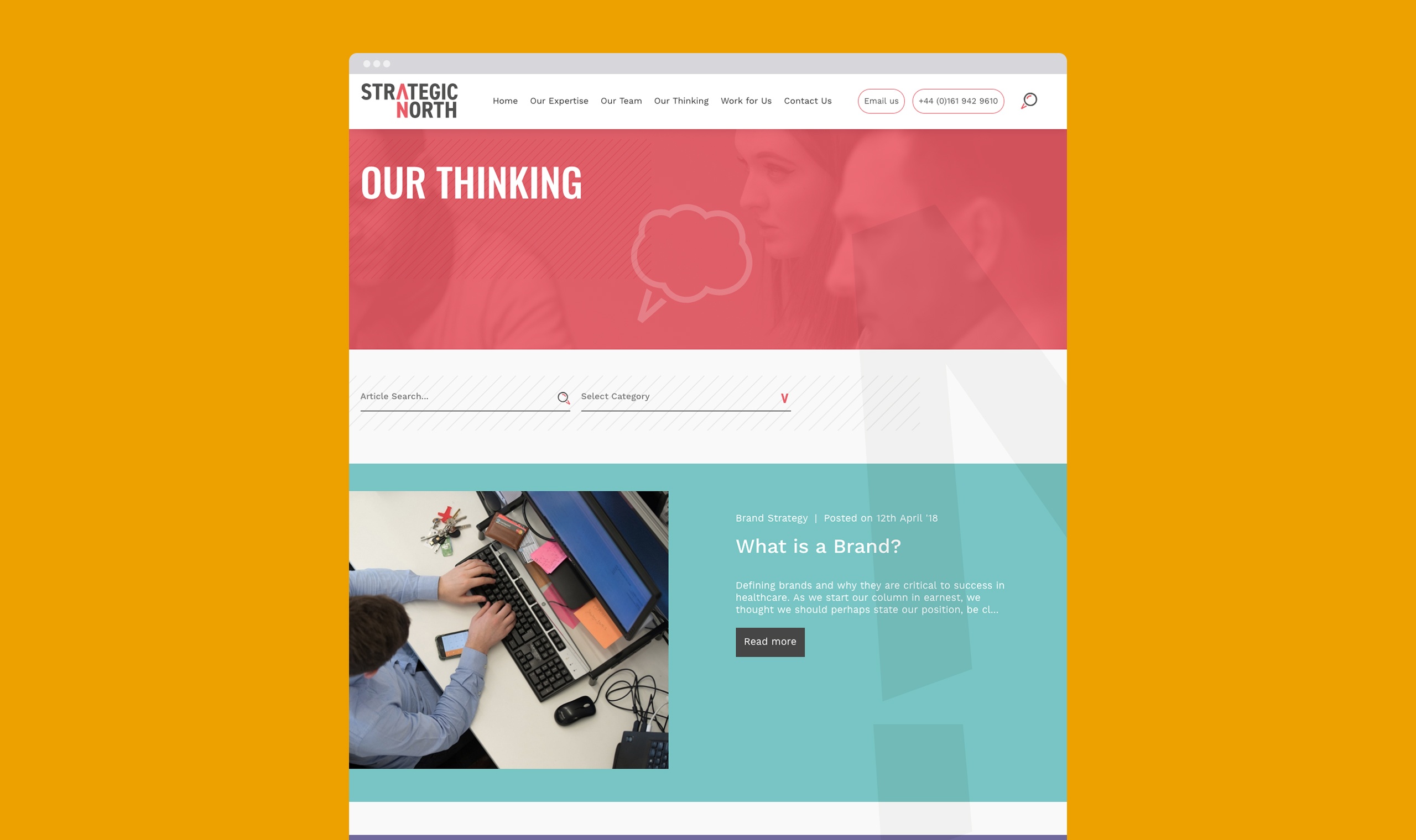 Desktop website view