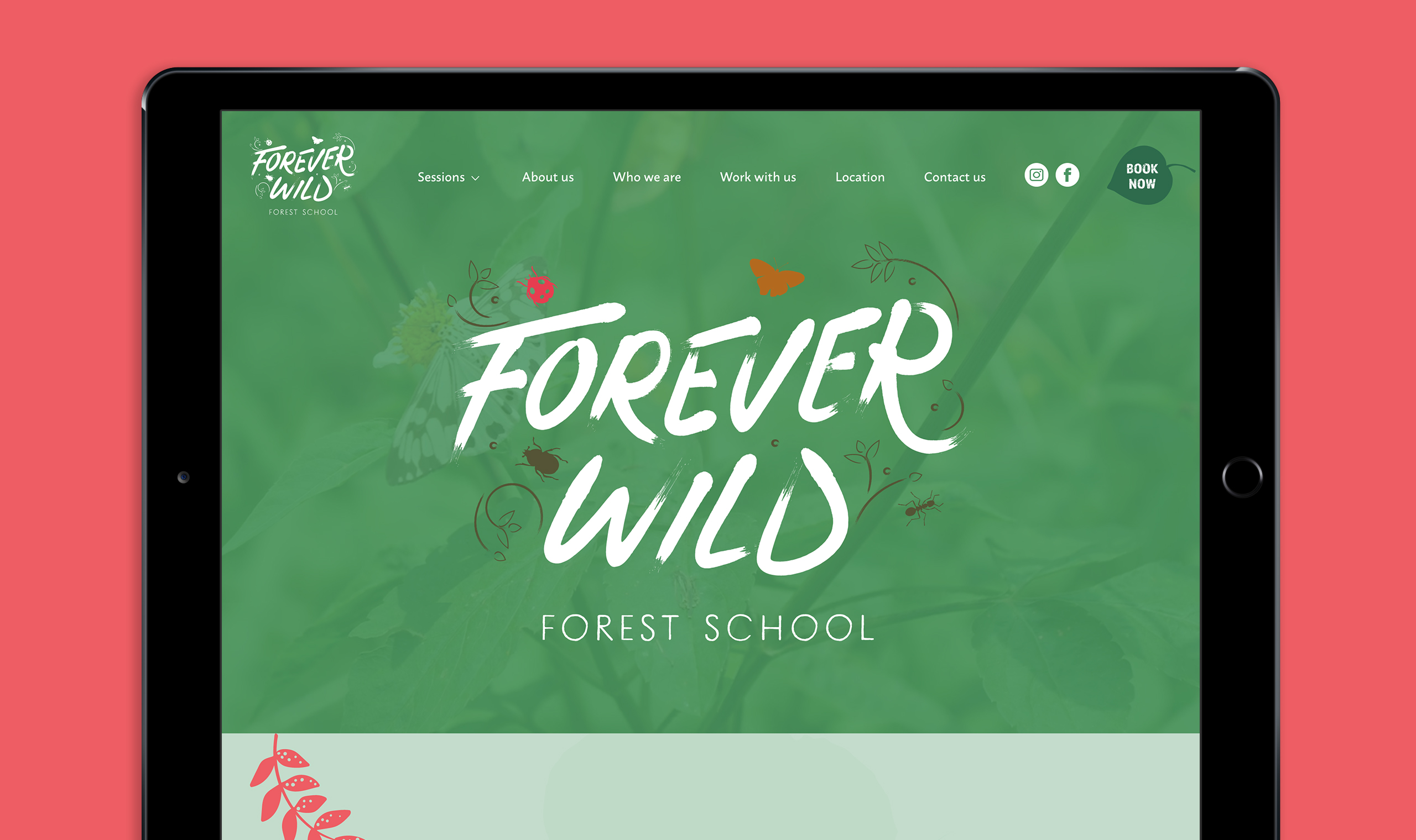 Forever Wild Homepage showing on an iPad