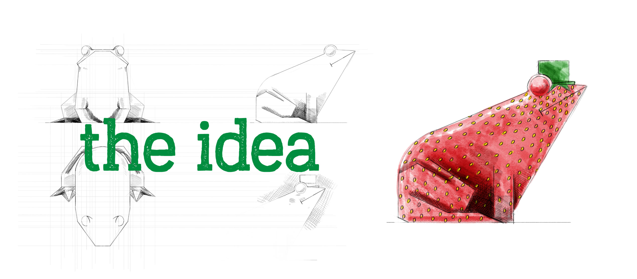 Sketches of frog prototype