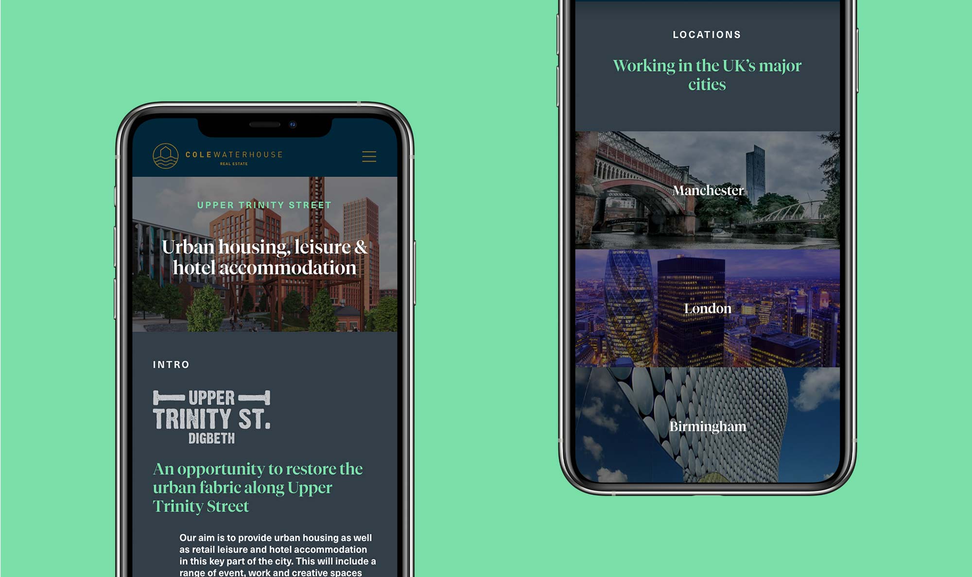 Cole Waterhouse Manchester Mobile Website Design