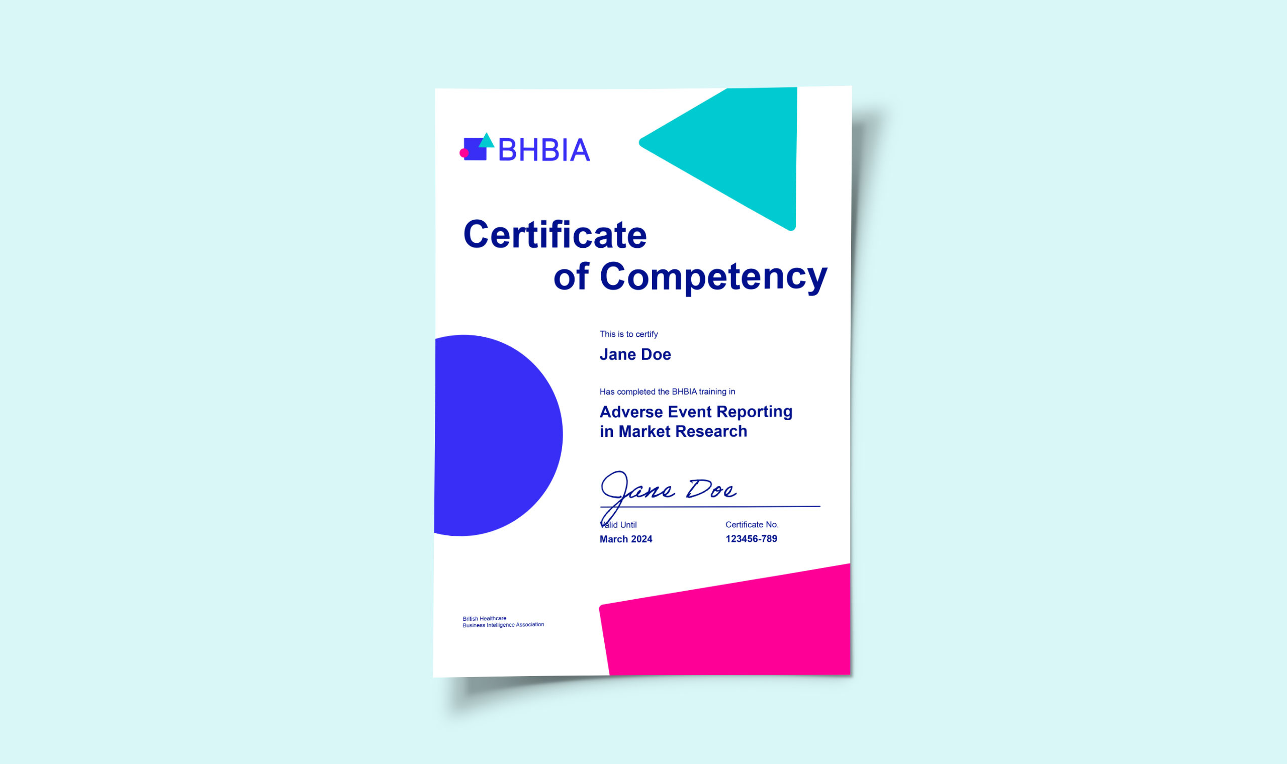 BHBIA Certificate of Competency