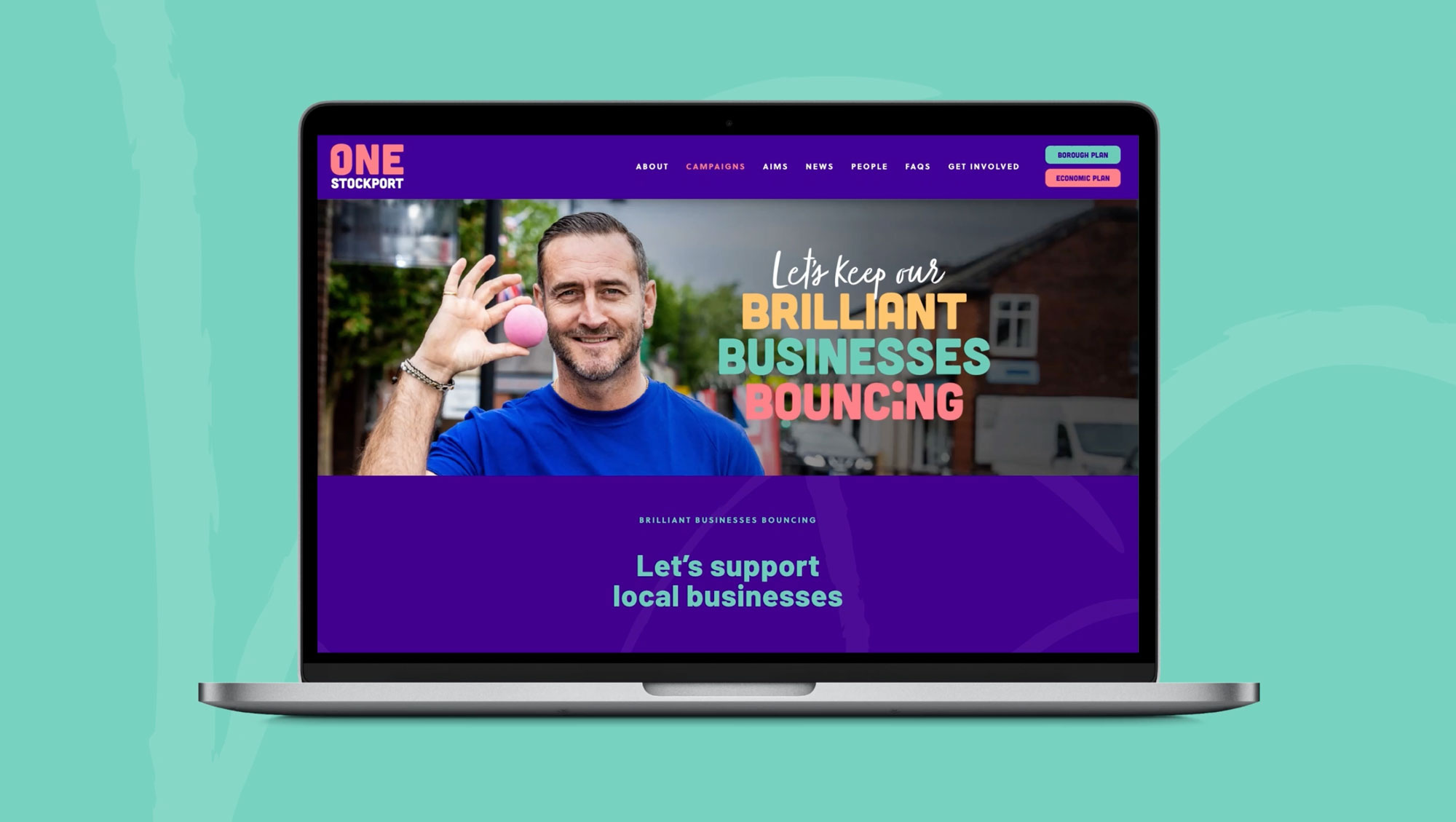 One Stockport web homepage design 