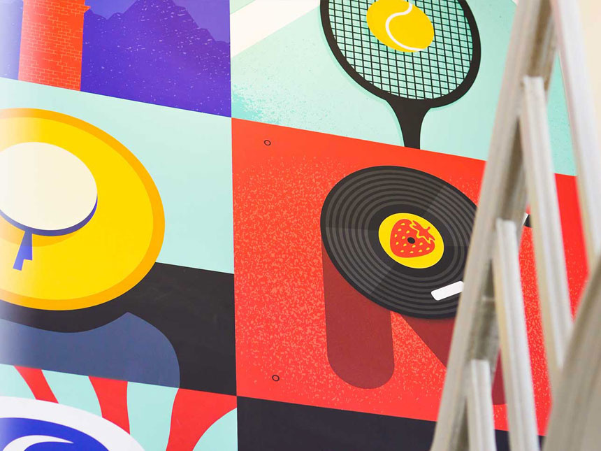 Future Stockport WallBranding, Signage, Wall graphics, Brand, Print, Illustration - Design Agency