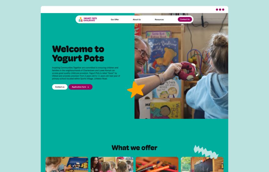 Yogurt Pots Childcare website
